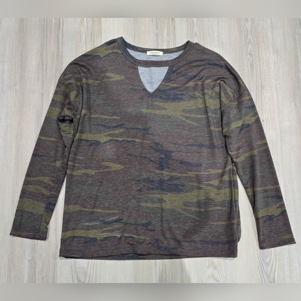 Promesa Army Green Camo Long Sleeve Shirt Size L